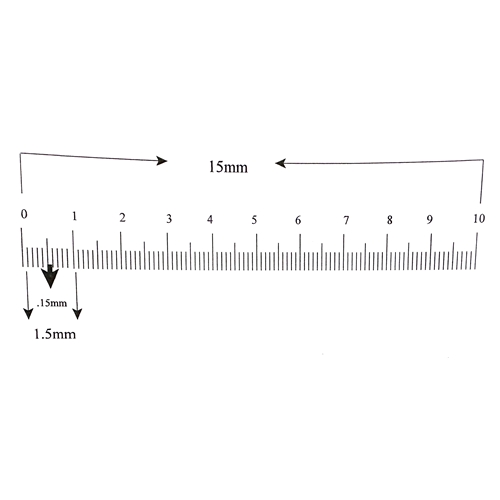 Reticle Ruler 15mm 100 Divisions