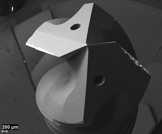 Drill Tip Captured under Scanning Electron Microscope Drill Tip Captured under Scanning Electron Microscope