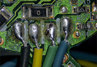 Solder under microscope Solder under microscope