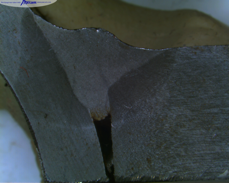 Weld Cross Section under welding microscope Weld Cross Section under welding microscope